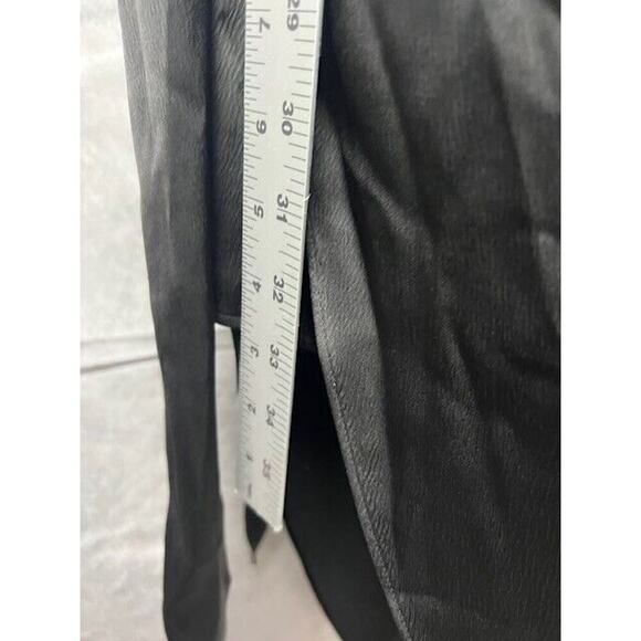 NEW WAYF The Julia Ruched Asymmetric Satin Cocktail DRESS SIZE XL $138 BLACK - Picture 7 of 8